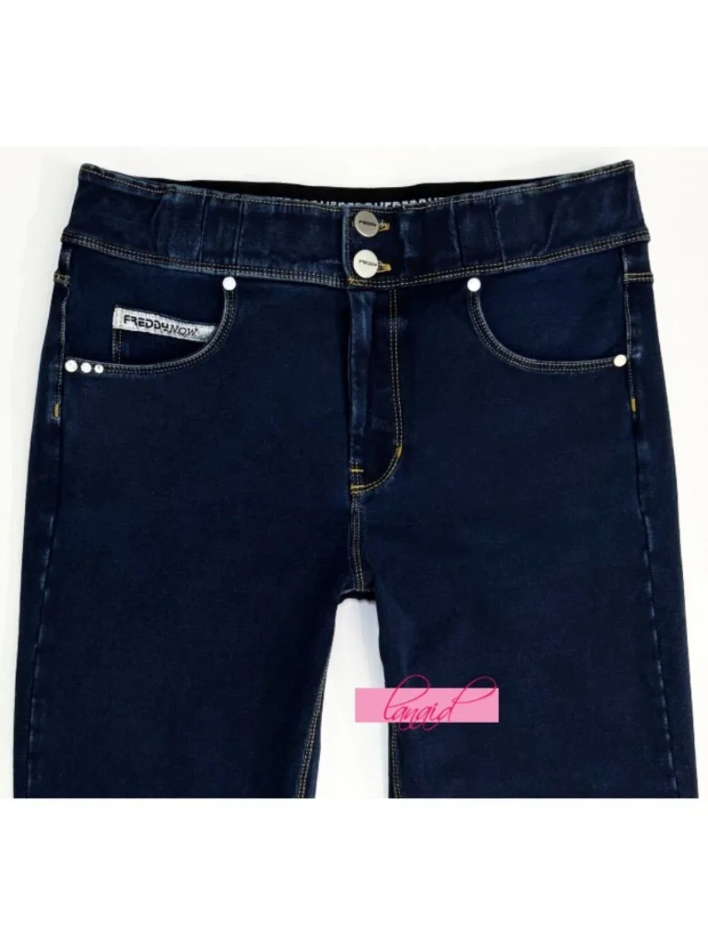Freddy NOW High Rise Full Length Straight Leg Dark Rinse Hi-Waisted Stretchy S